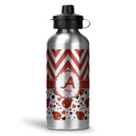 Ladybugs & Chevron Water Bottle - Aluminum - 20 oz (Personalized)