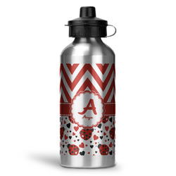Ladybugs & Chevron Water Bottle - Aluminum - 20 oz (Personalized)