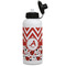 Ladybugs & Chevron Aluminum Water Bottle - White Front