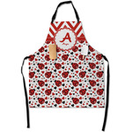 Ladybugs & Chevron Apron With Pockets w/ Name and Initial