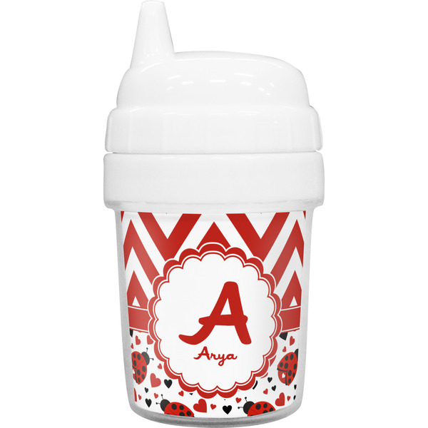 Custom Ladybugs & Chevron Baby Sippy Cup (Personalized)