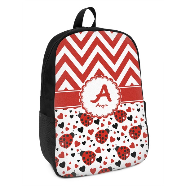 Custom Ladybugs & Chevron Kids Backpack (Personalized)