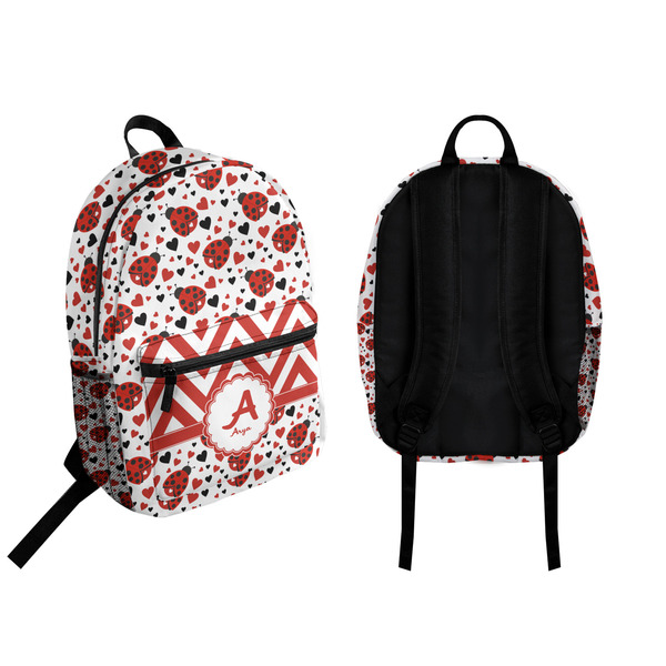Ladybugs & Chevron Backpack front and back - Apvl