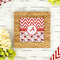 Ladybugs & Chevron Bamboo Trivet with 6" Tile - LIFESTYLE