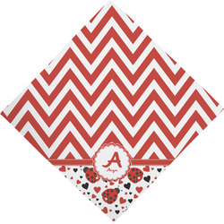Ladybugs & Chevron Dog Bandana Scarf w/ Name and Initial