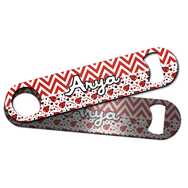 Ladybugs & Chevron Bar Bottle Opener - Main