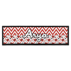 Ladybugs & Chevron Bar Mat (Personalized)