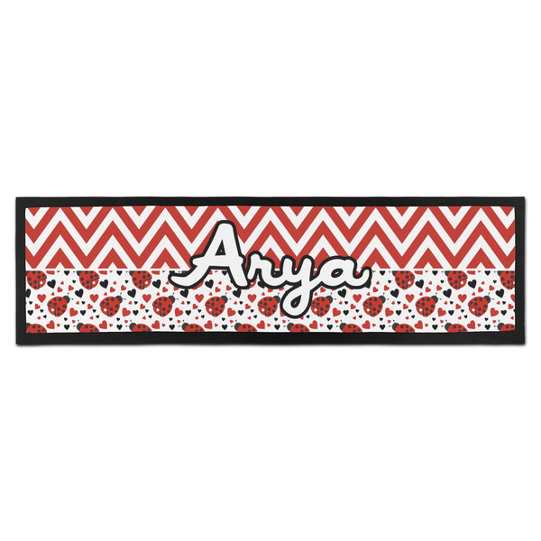 Custom Ladybugs & Chevron Bar Mat (Personalized)