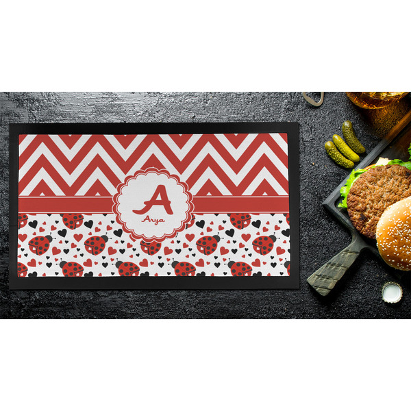 Ladybugs & Chevron Bar Mat - Small - LIFESTYLE