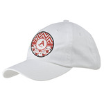 Ladybugs & Chevron Baseball Cap - White (Personalized)