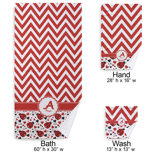 Ladybugs & Chevron Bath Towel Sets - 3-piece - Approval
