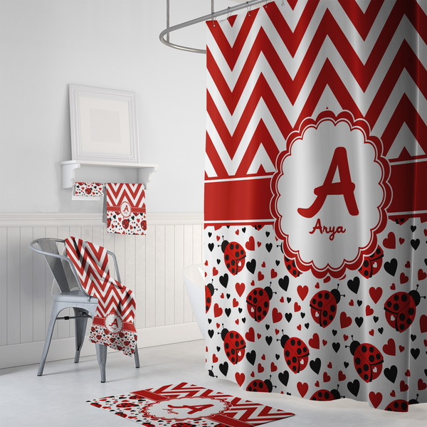 Ladybugs & Chevron Bath Towel Sets - 3-piece - In Context