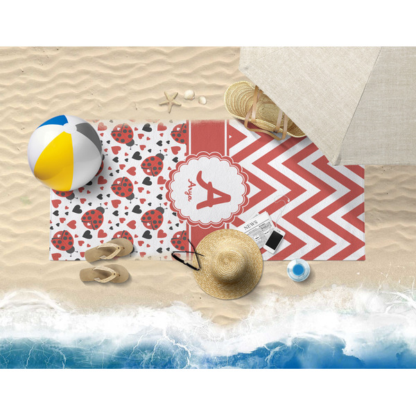 Ladybugs & Chevron Beach Towel Lifestyle