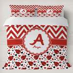 Ladybugs & Chevron Duvet Cover Set - King (Personalized)