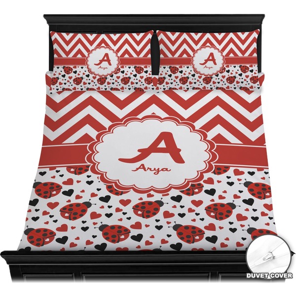 Ladybugs & Chevron Bedding Set (Queen) - Duvet