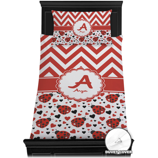 Ladybugs & Chevron Bedding Set (TwinXL) - Duvet