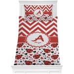Ladybugs & Chevron Comforter Set - Twin XL (Personalized)