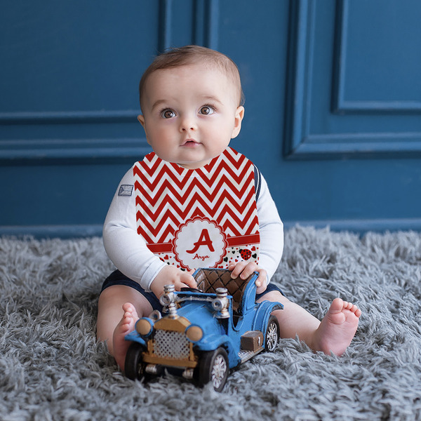 Ladybugs & Chevron Bib Lifestyle Boy