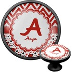 Ladybugs & Chevron Cabinet Knob (Black) (Personalized)