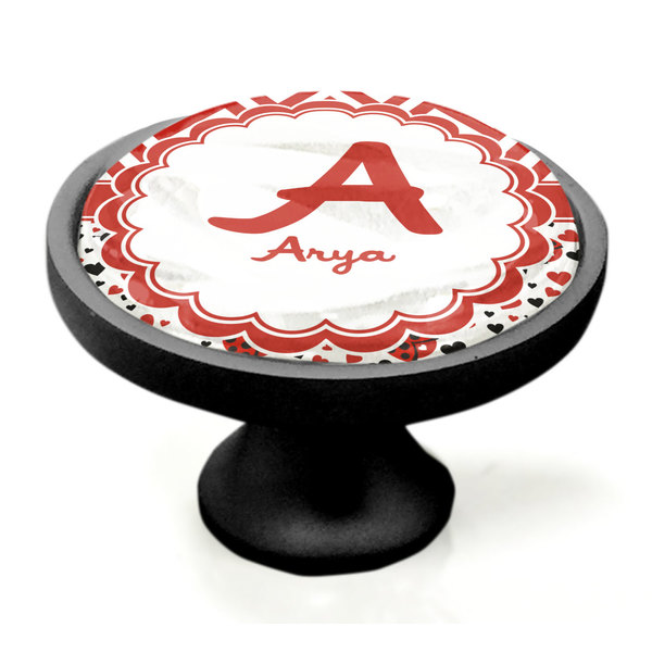 Ladybugs & Chevron Black Custom Cabinet Knob (Side)