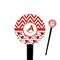 Ladybugs & Chevron 4" Round Plastic Food Picks - Black - Double Sided (Personalized)