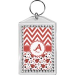 Ladybugs & Chevron Bling Keychain (Personalized)