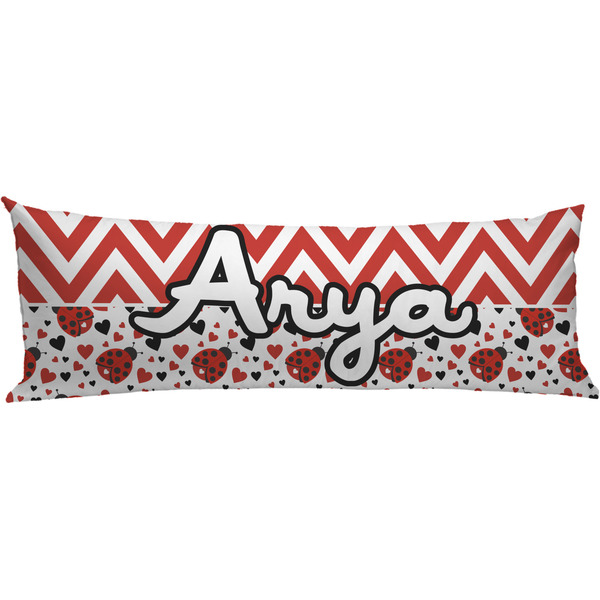Custom Ladybugs & Chevron Body Pillow Case (Personalized)