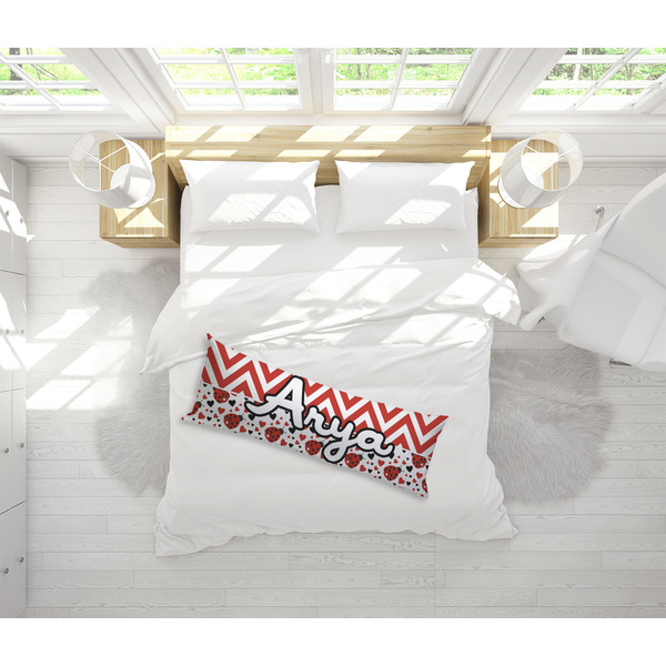 Ladybugs & Chevron Body Pillow - LIFESTYLE