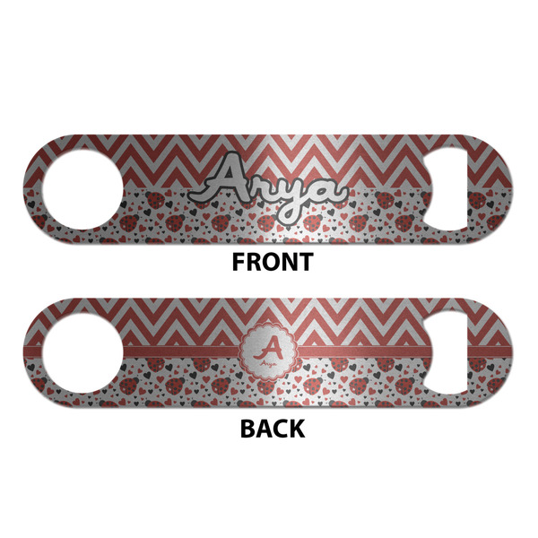 Ladybugs & Chevron Bottle Opener - Front & Back