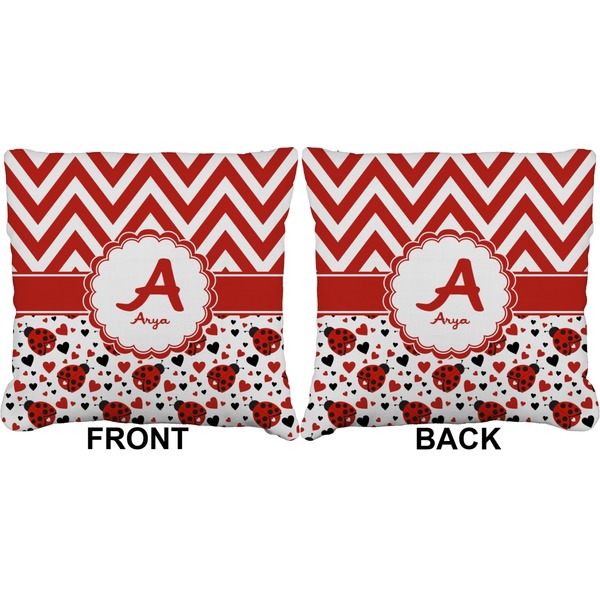 Ladybugs & Chevron Burlap Pillow Approval