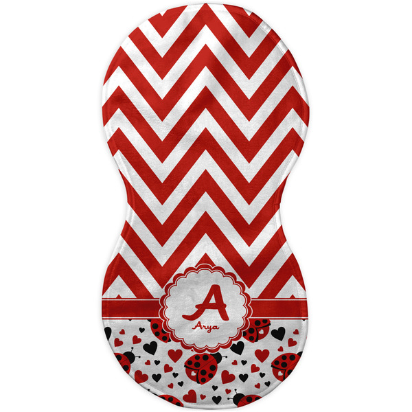 Ladybugs & Chevron Burp Peanut Shaped Flat