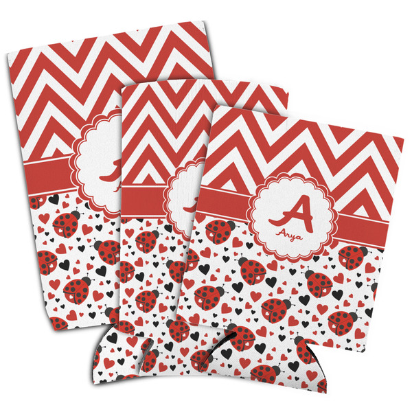 Ladybugs & Chevron Can Coolers - PARENT/MAIN