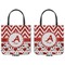 Ladybugs & Chevron Canvas Tote - Front and Back