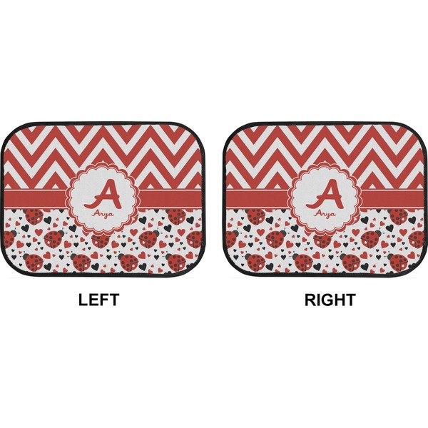 Ladybugs & Chevron Car Floor Mats (Back Seat) (Approval)