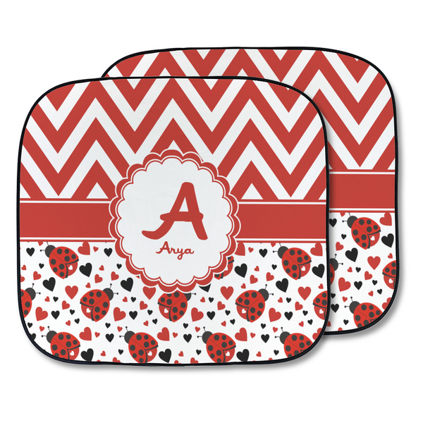 Custom Ladybugs & Chevron Car Sun Shade - Two Piece (Personalized)