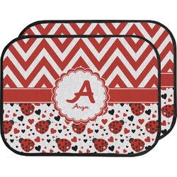 Ladybugs & Chevron Car Floor Mats (Back Seat) (Personalized)