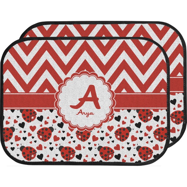 Ladybugs & Chevron Custom Car Floor Mats (Back Seat)