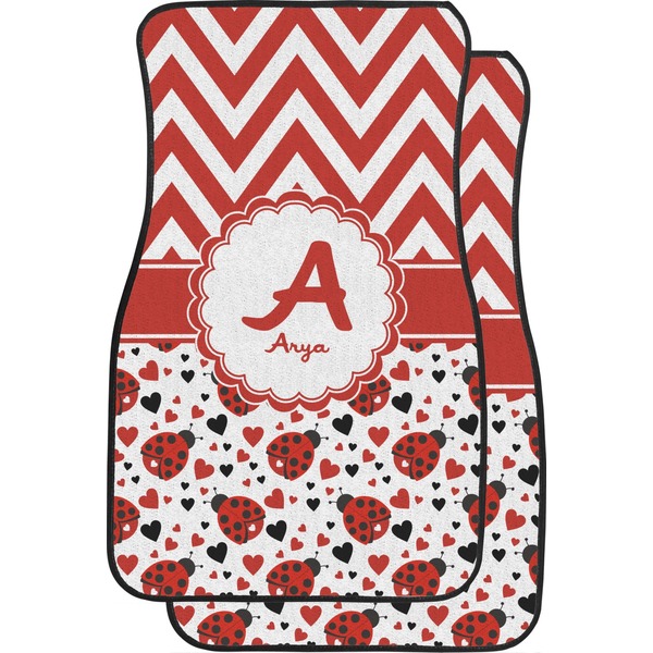 Custom Ladybugs & Chevron Car Floor Mats (Personalized)