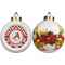 Ladybugs & Chevron Ceramic Christmas Ornament - Poinsettias (APPROVAL)