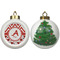 Ladybugs & Chevron Ceramic Christmas Ornament - X-Mas Tree (APPROVAL)