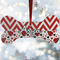 Ladybugs & Chevron Ceramic Dog Ornament w/ Name and Initial