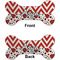 Ladybugs & Chevron Ceramic Flat Ornament - Bone Front & Back (APPROVAL)