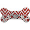 Ladybugs & Chevron Ceramic Flat Ornament - Bone Front