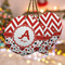 Ladybugs & Chevron Ceramic Ornament w/ Name and Initial
