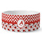 Ladybugs & Chevron Ceramic Dog Bowl - Large (Personalized)
