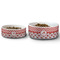 Ladybugs & Chevron Ceramic Dog Bowls - Size Comparison