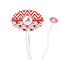 Ladybugs & Chevron 7" Oval Plastic Stir Sticks - Clear (Personalized)