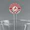 Ladybugs & Chevron 7" Round Plastic Stir Sticks - Clear (Personalized)