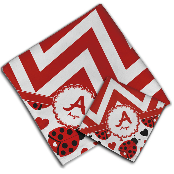 Ladybugs & Chevron Cloth Napkins - Personalized Lunch & Dinner (PARENT MAIN)