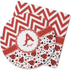 Ladybugs & Chevron Rubber Backed Coaster (Personalized)